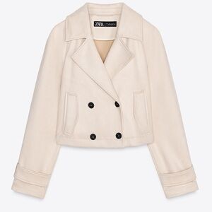 Zara Women's Cream Pea Coat